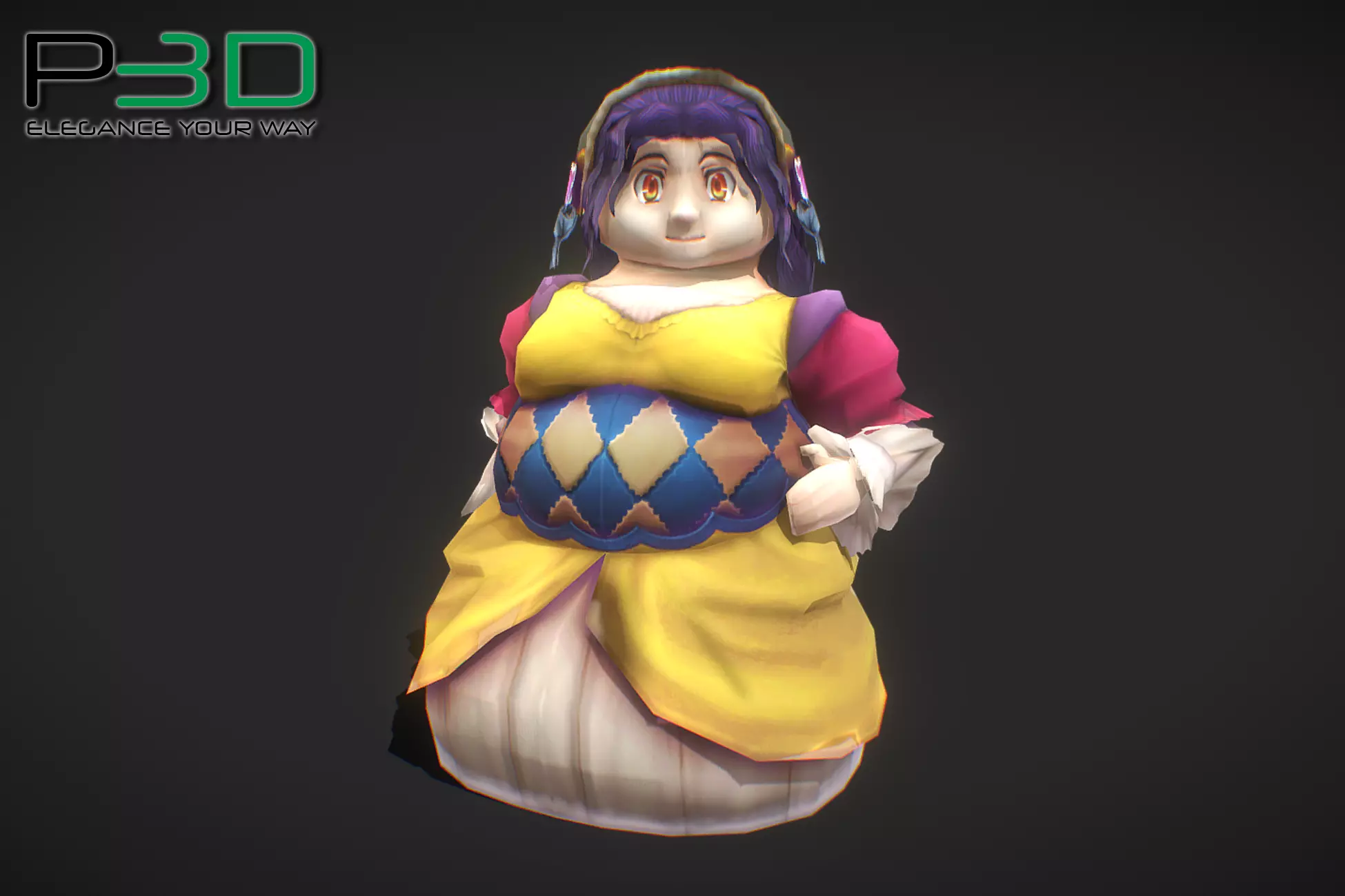 Fantasy RPG Maid Low-poly 3D model