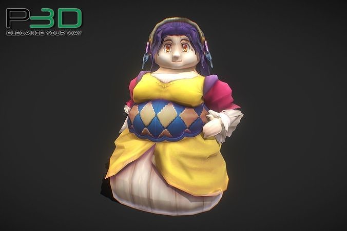 Fantasy RPG Maid Low-poly 3D model