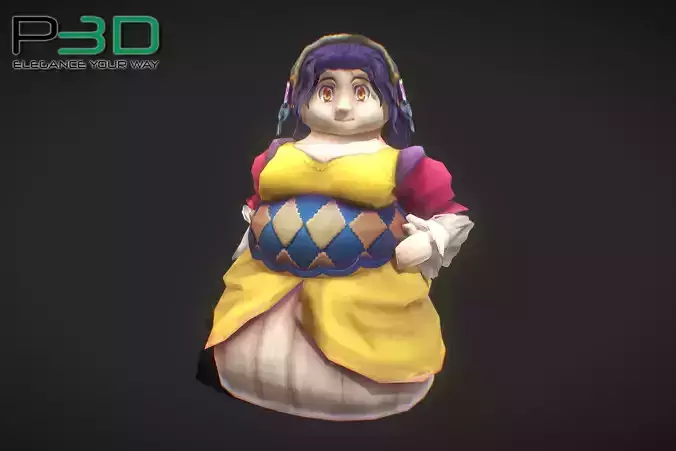 Fantasy RPG Maid Low-poly 3D model
