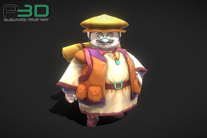 Fantasy RPG Peddler Low-poly 3D model