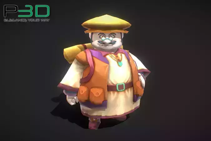 Fantasy RPG Peddler Low-poly 3D model