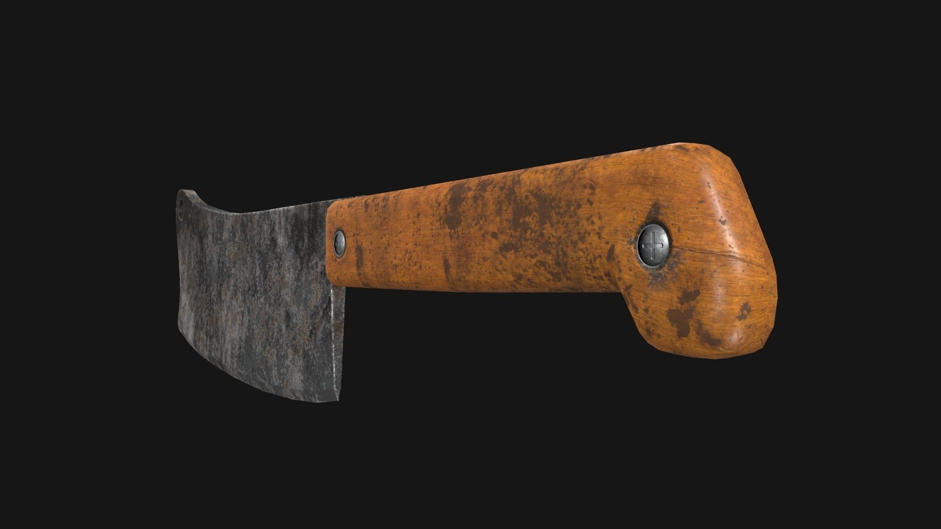 Cleaver Knife Rusty Old Clean PBR Game Ready Low-poly 3D model_22