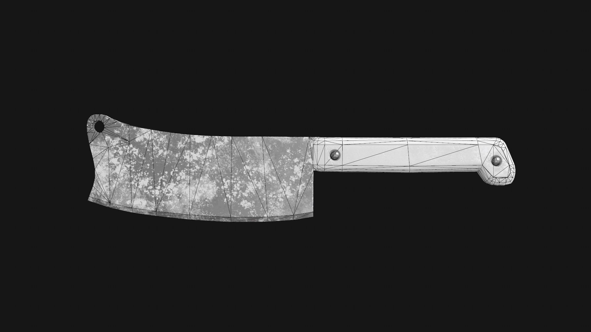 Cleaver Knife Rusty Old Clean PBR Game Ready Low-poly 3D model_26