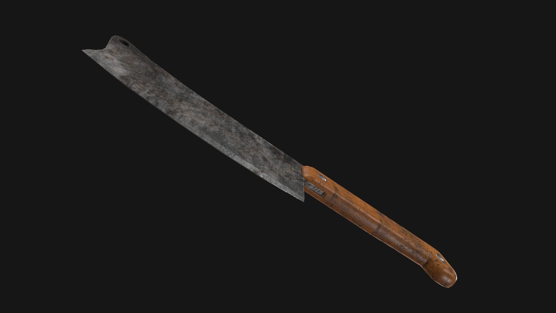 Cleaver Knife Rusty Old Clean PBR Game Ready Low-poly 3D model_32