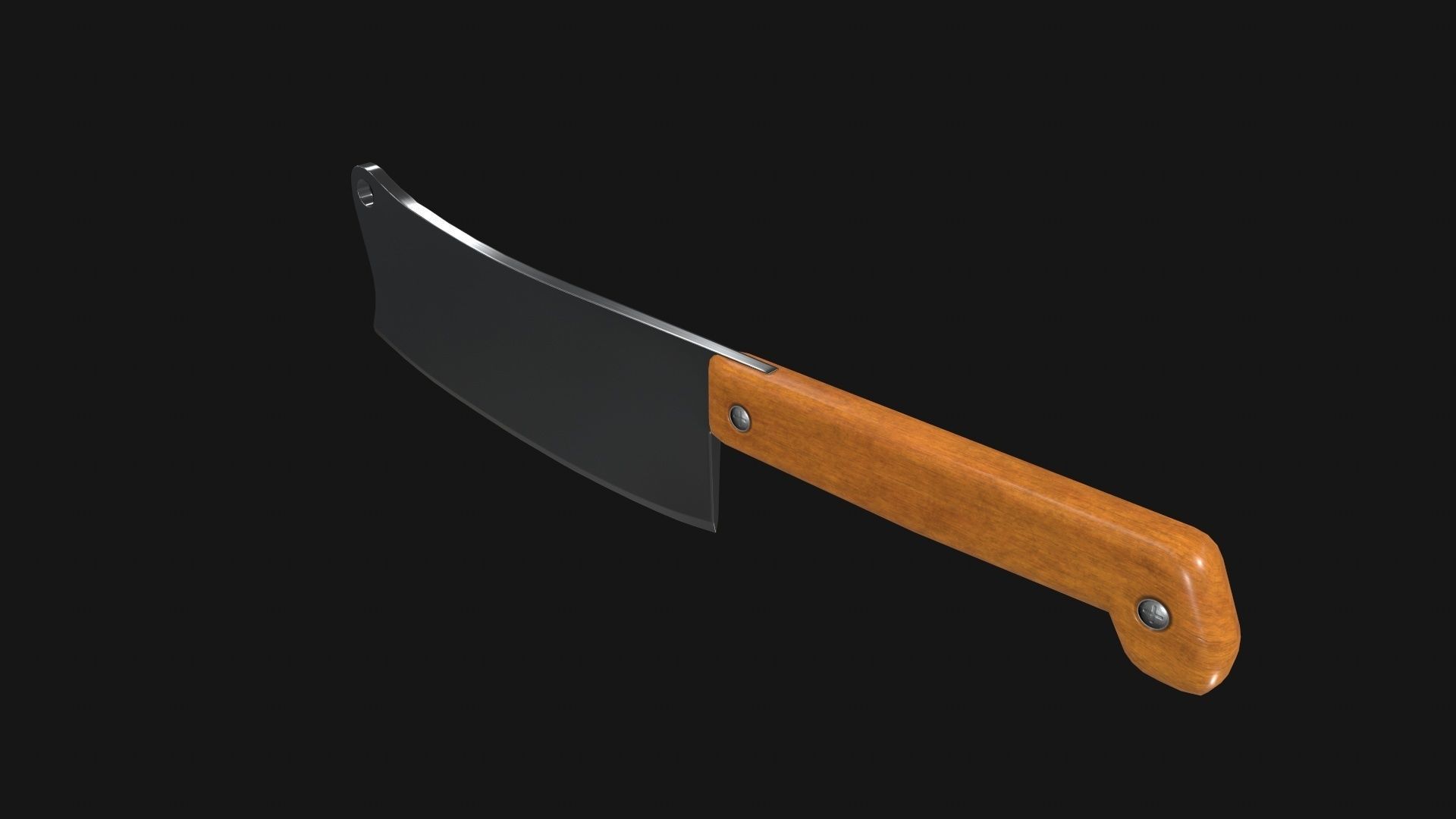 Cleaver Knife Rusty Old Clean PBR Game Ready Low-poly 3D model_9