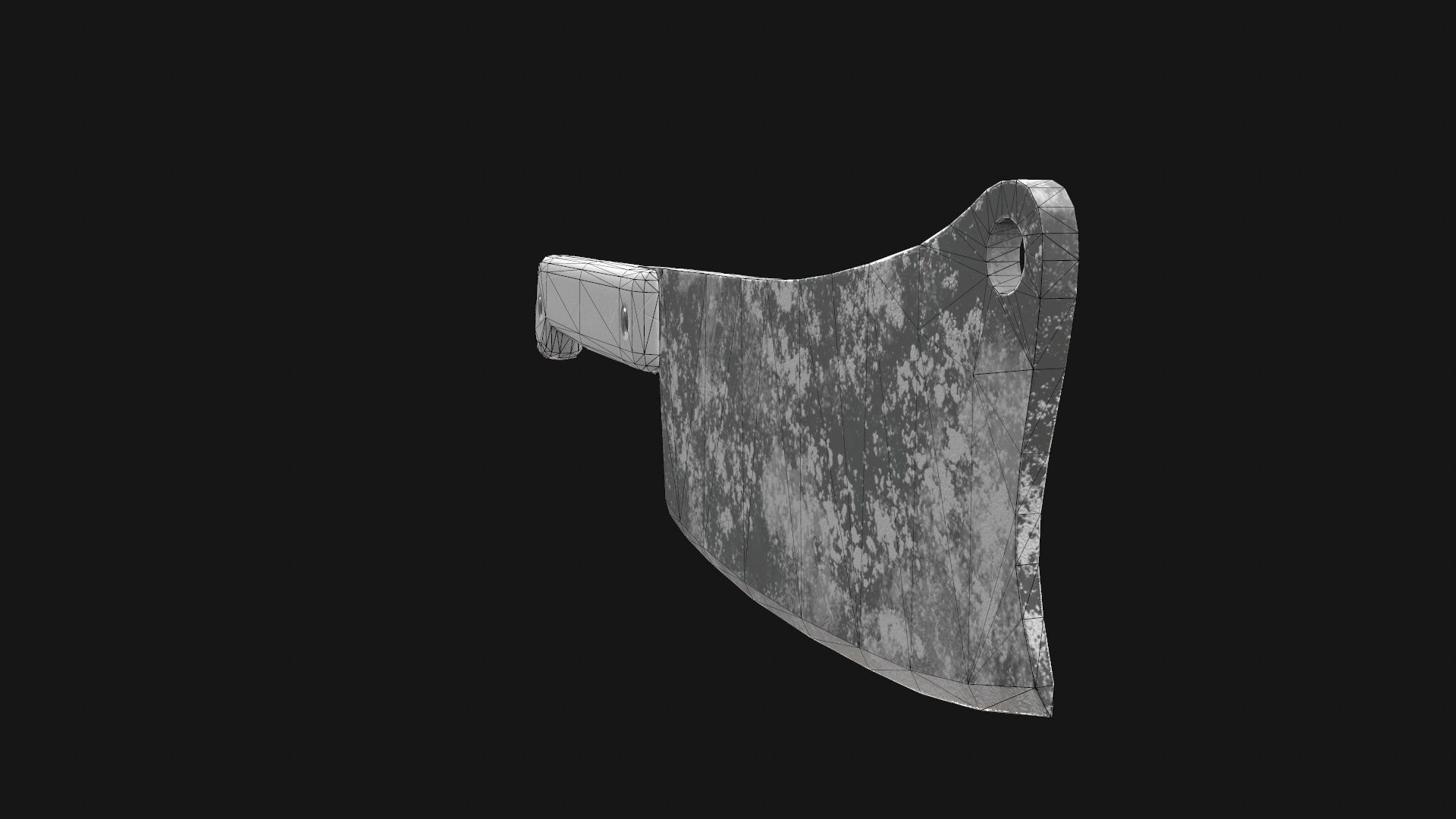 Cleaver Knife Rusty Old Clean PBR Game Ready Low-poly 3D model_30