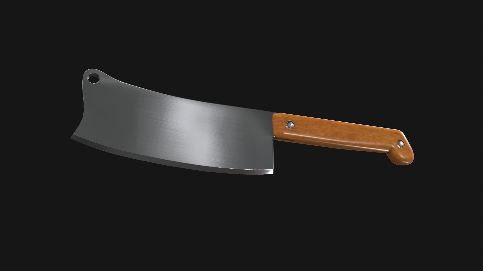 Cleaver Knife Rusty Old Clean PBR Game Ready Low-poly 3D model_3