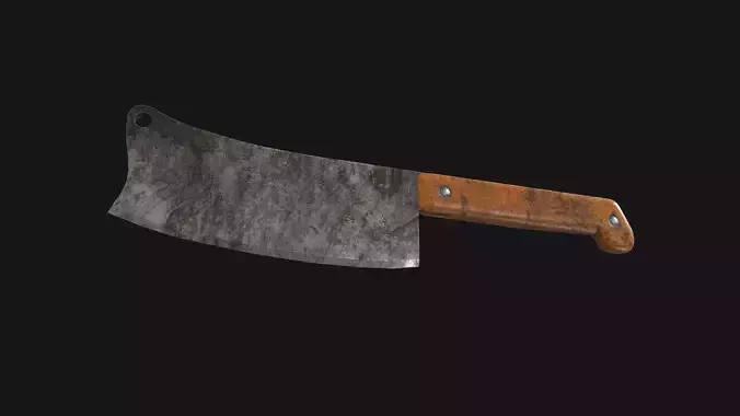 Cleaver Knife Rusty Old Clean PBR Game Ready