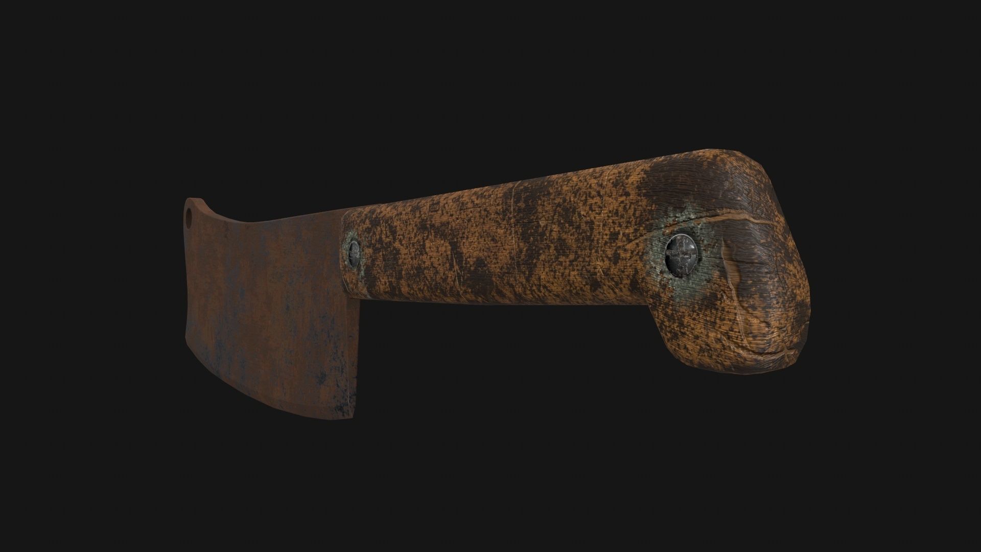 Cleaver Knife Rusty Old Clean PBR Game Ready Low-poly 3D model_23
