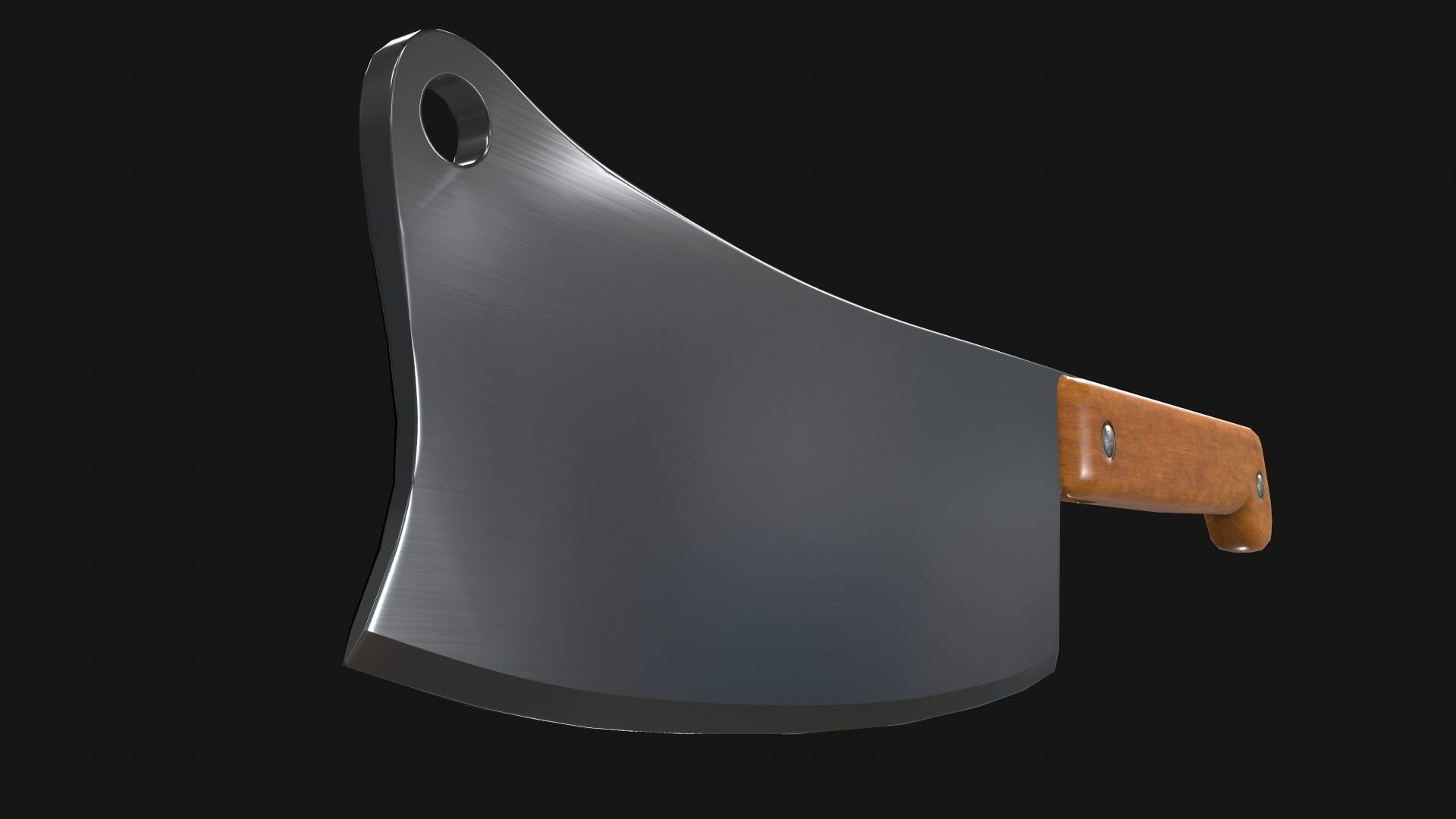 Cleaver Knife Rusty Old Clean PBR Game Ready Low-poly 3D model_20