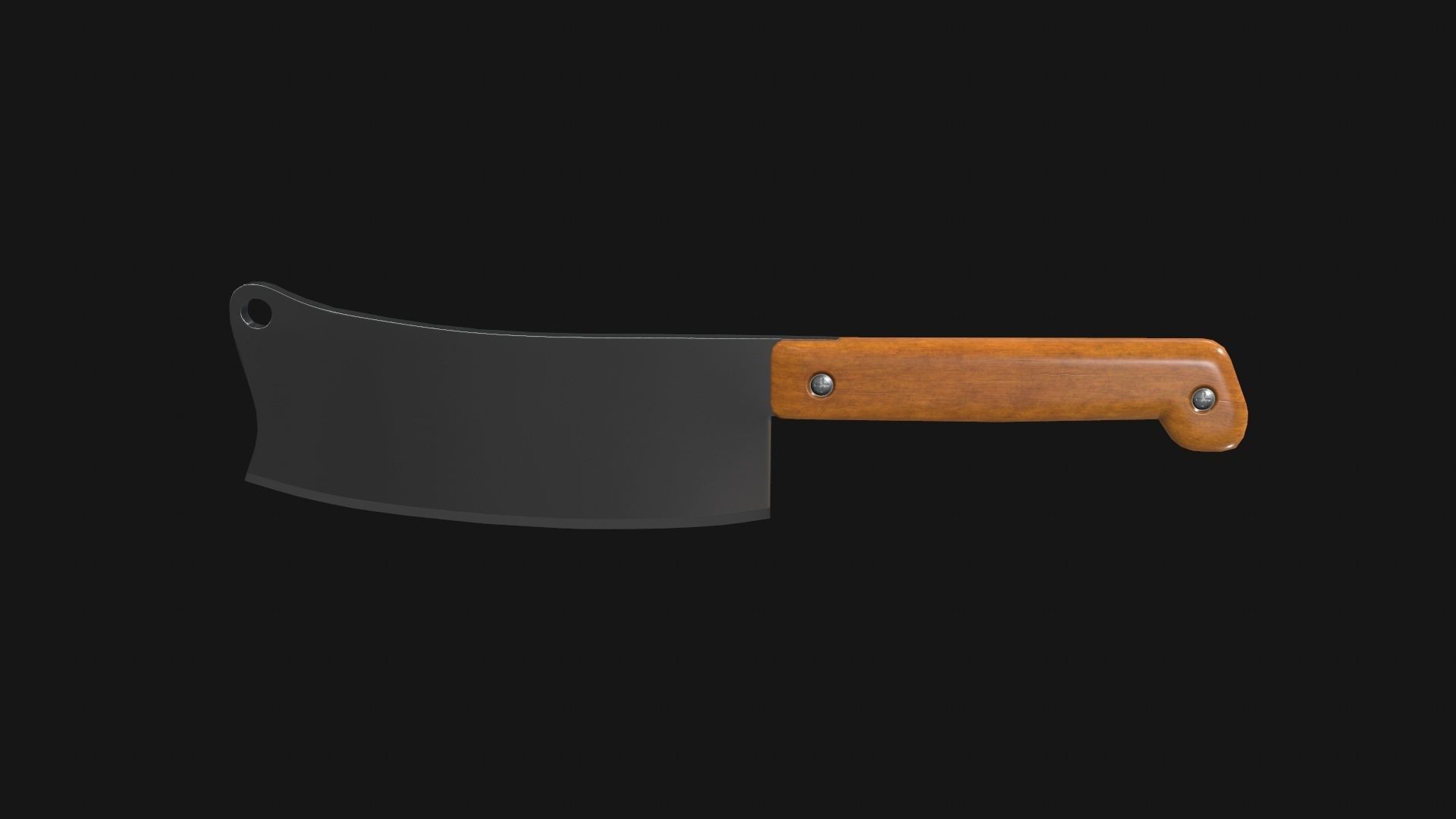 Cleaver Knife Rusty Old Clean PBR Game Ready Low-poly 3D model_8