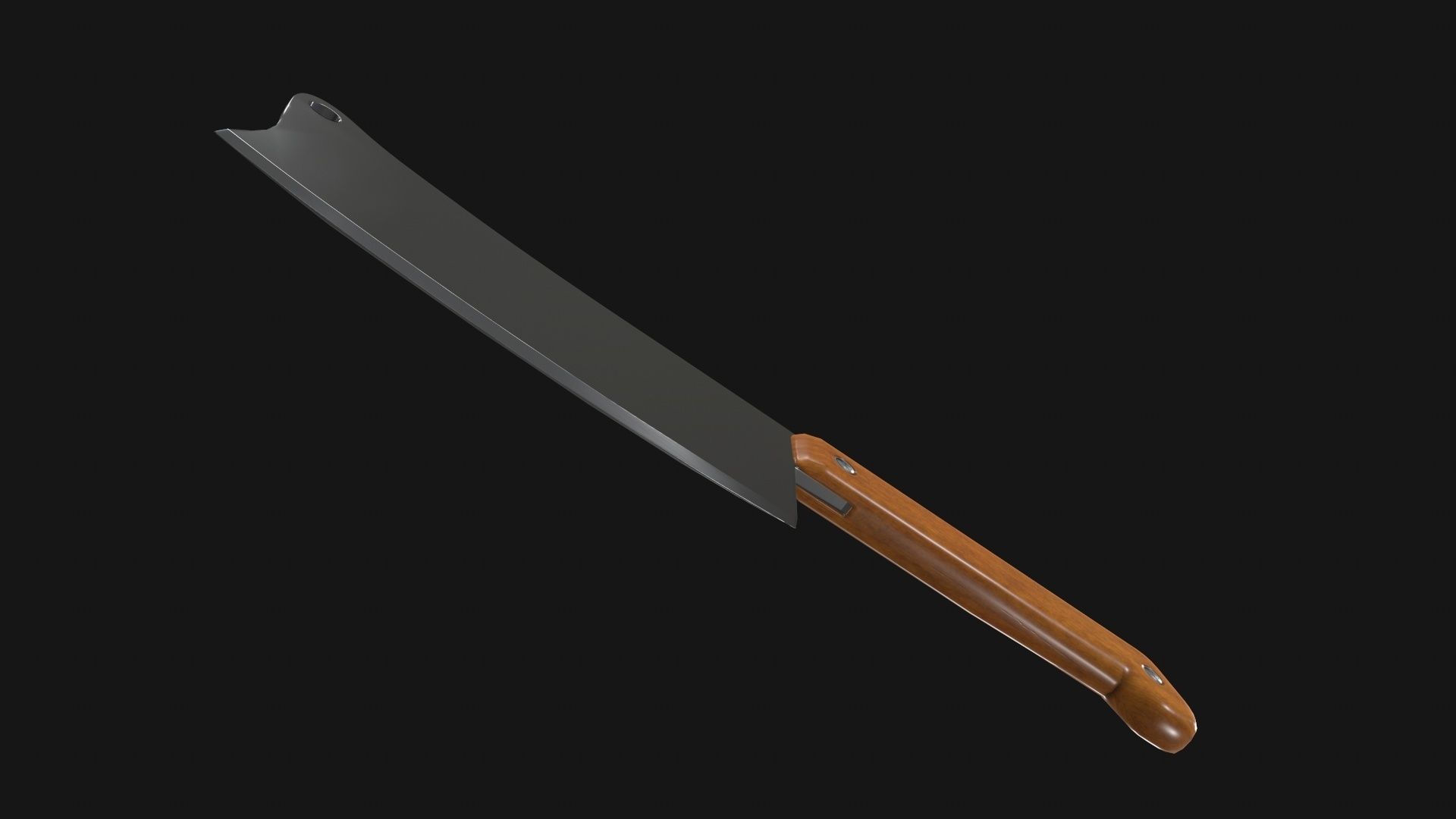 Cleaver Knife Rusty Old Clean PBR Game Ready Low-poly 3D model_31