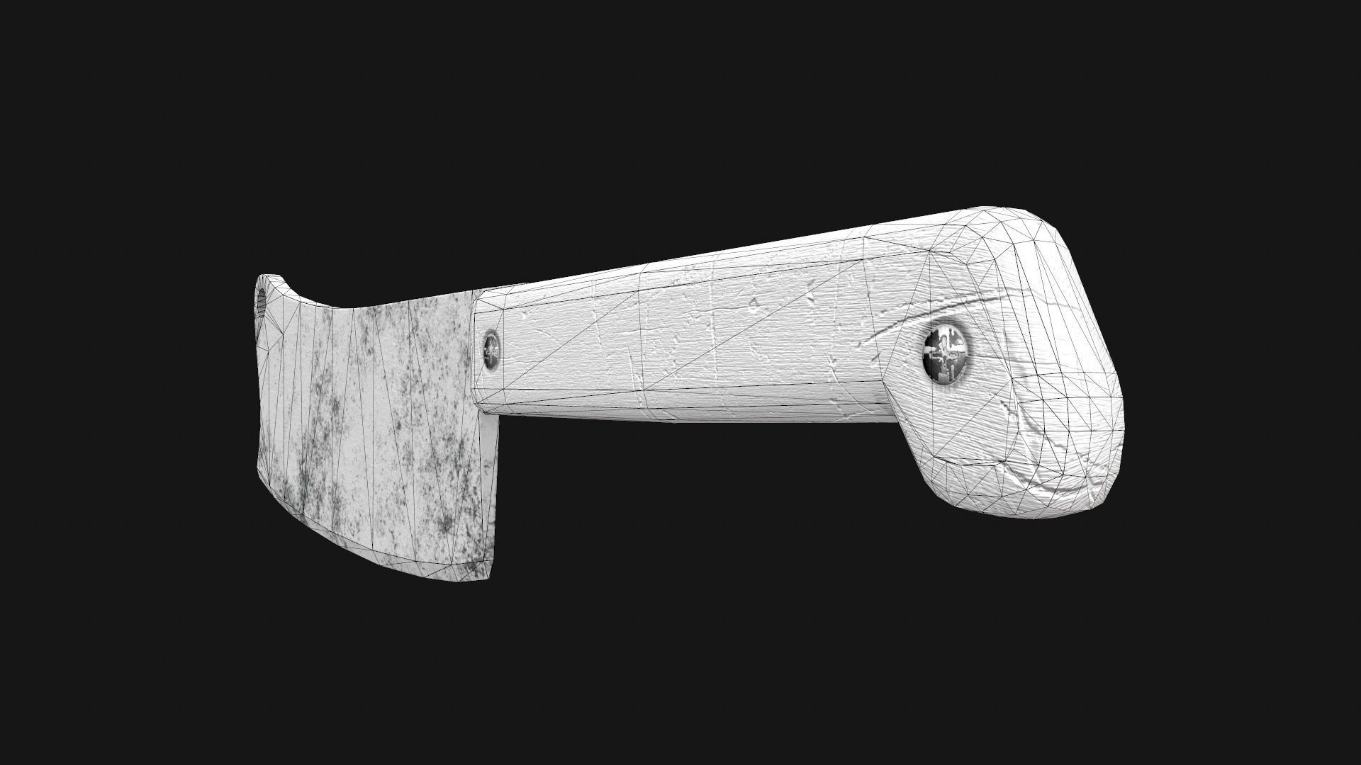 Cleaver Knife Rusty Old Clean PBR Game Ready Low-poly 3D model_24