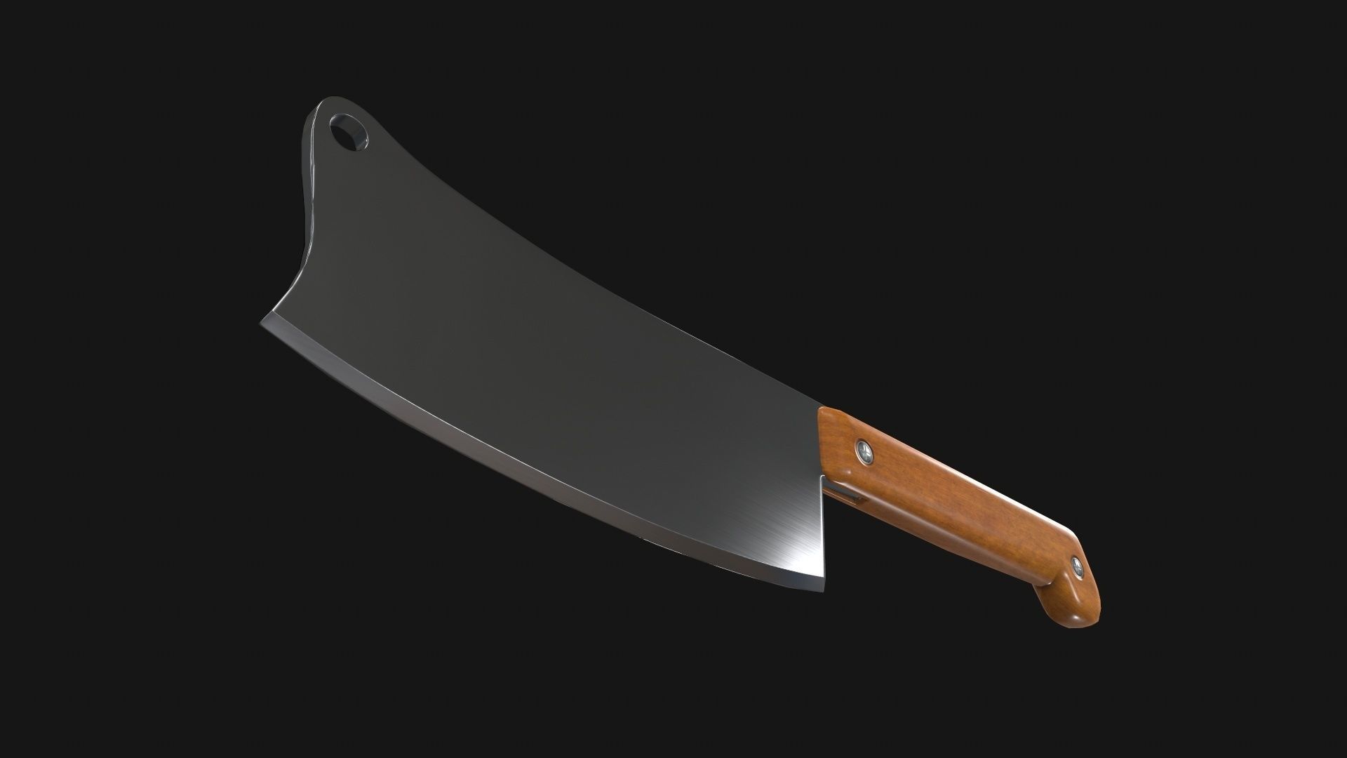Cleaver Knife Rusty Old Clean PBR Game Ready Low-poly 3D model_15