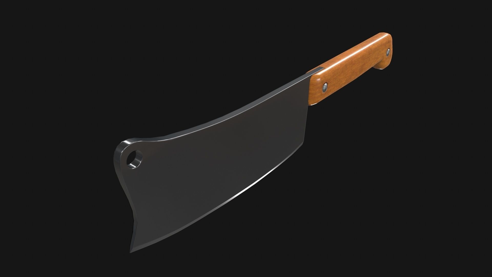 Cleaver Knife Rusty Old Clean PBR Game Ready Low-poly 3D model_14