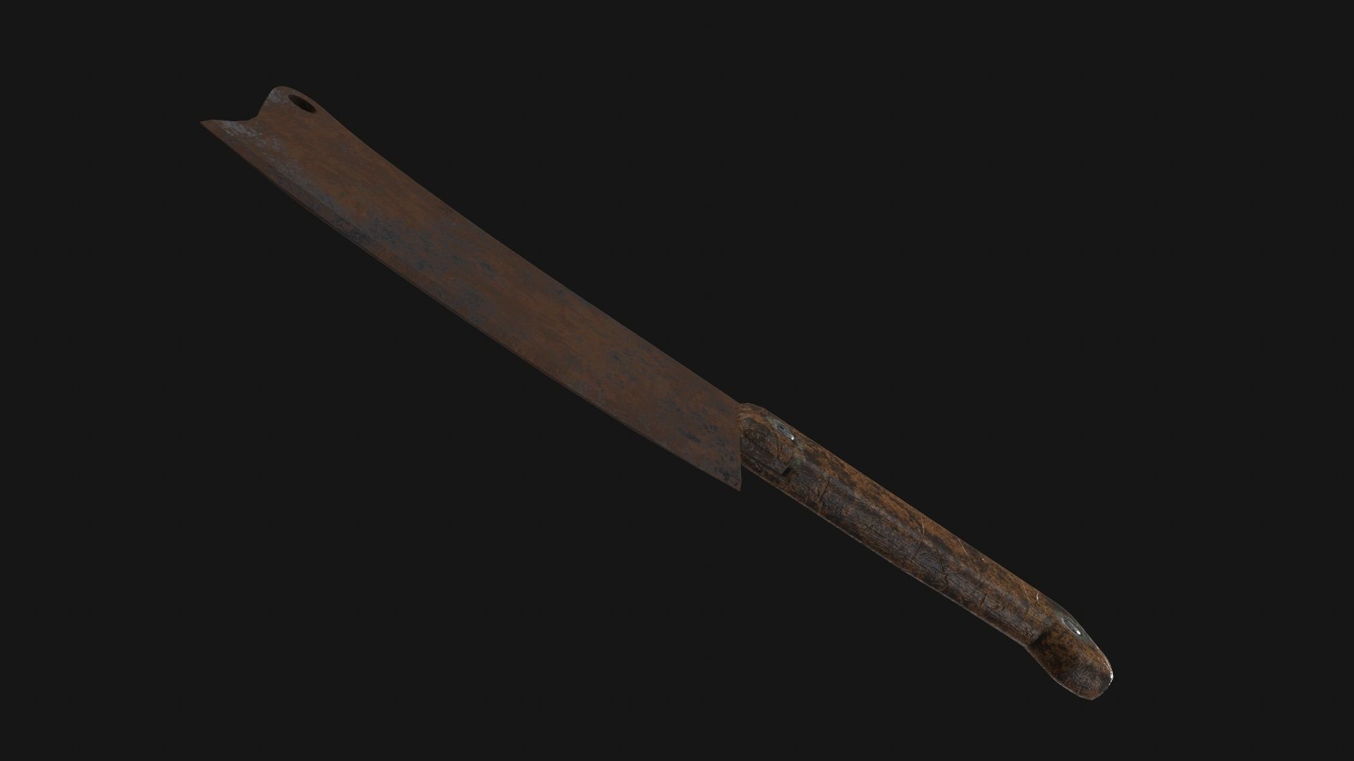 Cleaver Knife Rusty Old Clean PBR Game Ready Low-poly 3D model_33