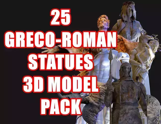25 Greco-Roman Renaissance Statues 3D model
