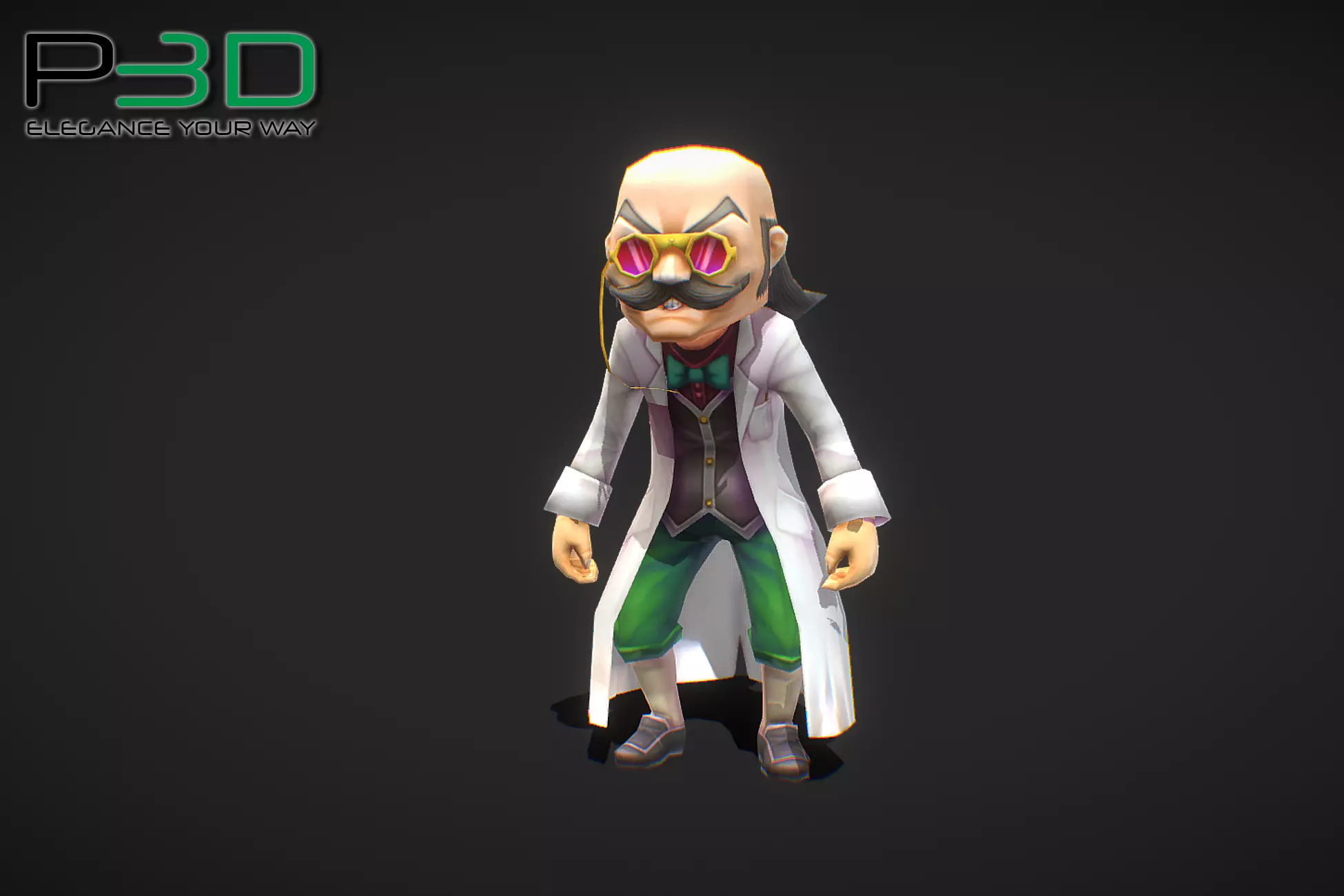 Fantasy RPG Professor Low-poly 3D model_0