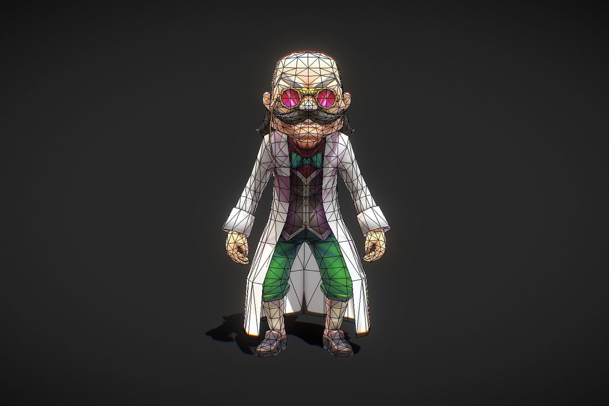Fantasy RPG Professor Low-poly 3D model_5