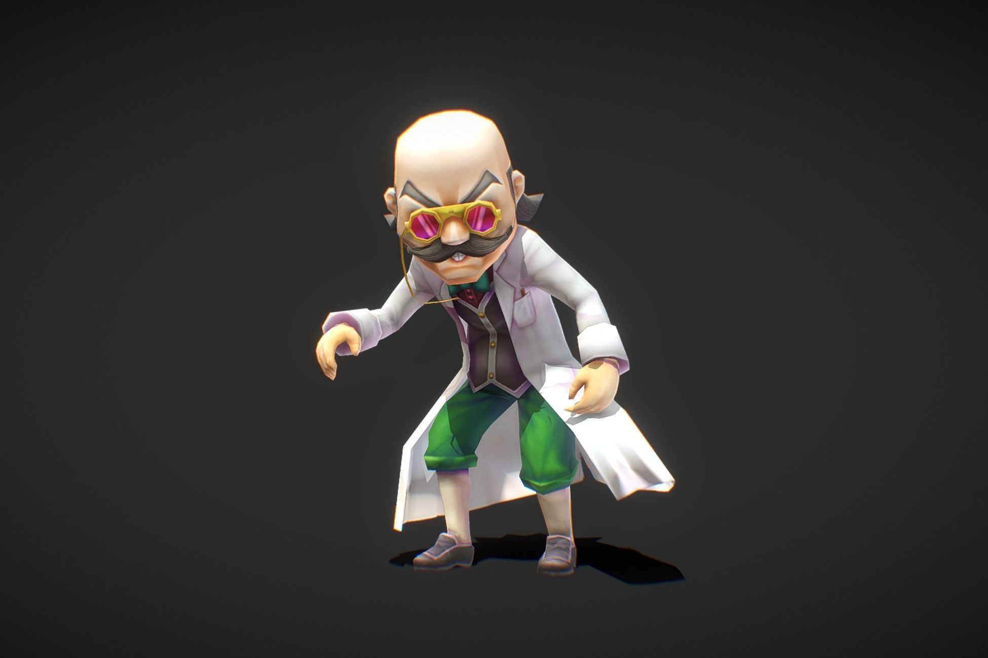 Fantasy RPG Professor Low-poly 3D model_4