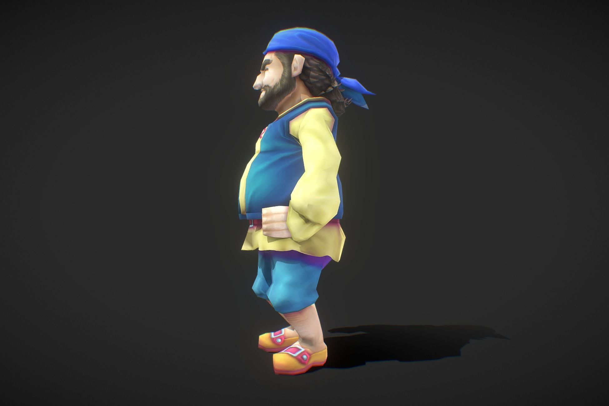 Fantasy RPG Sailor Low-poly 3D model_1