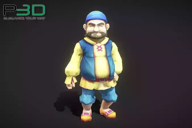 Fantasy RPG Sailor Low-poly 3D model