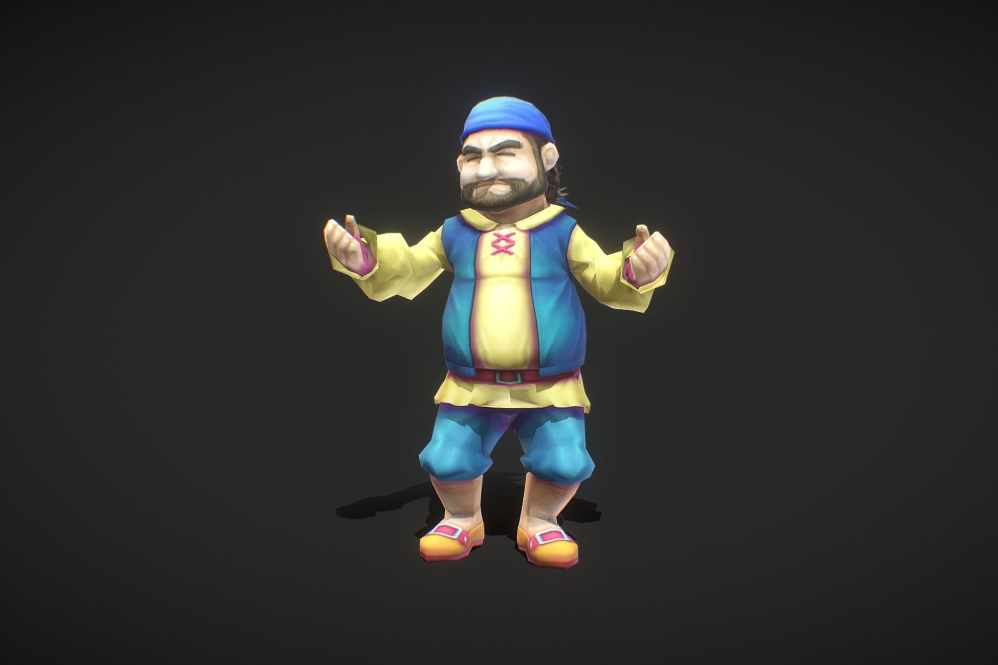 Fantasy RPG Sailor Low-poly 3D model_4