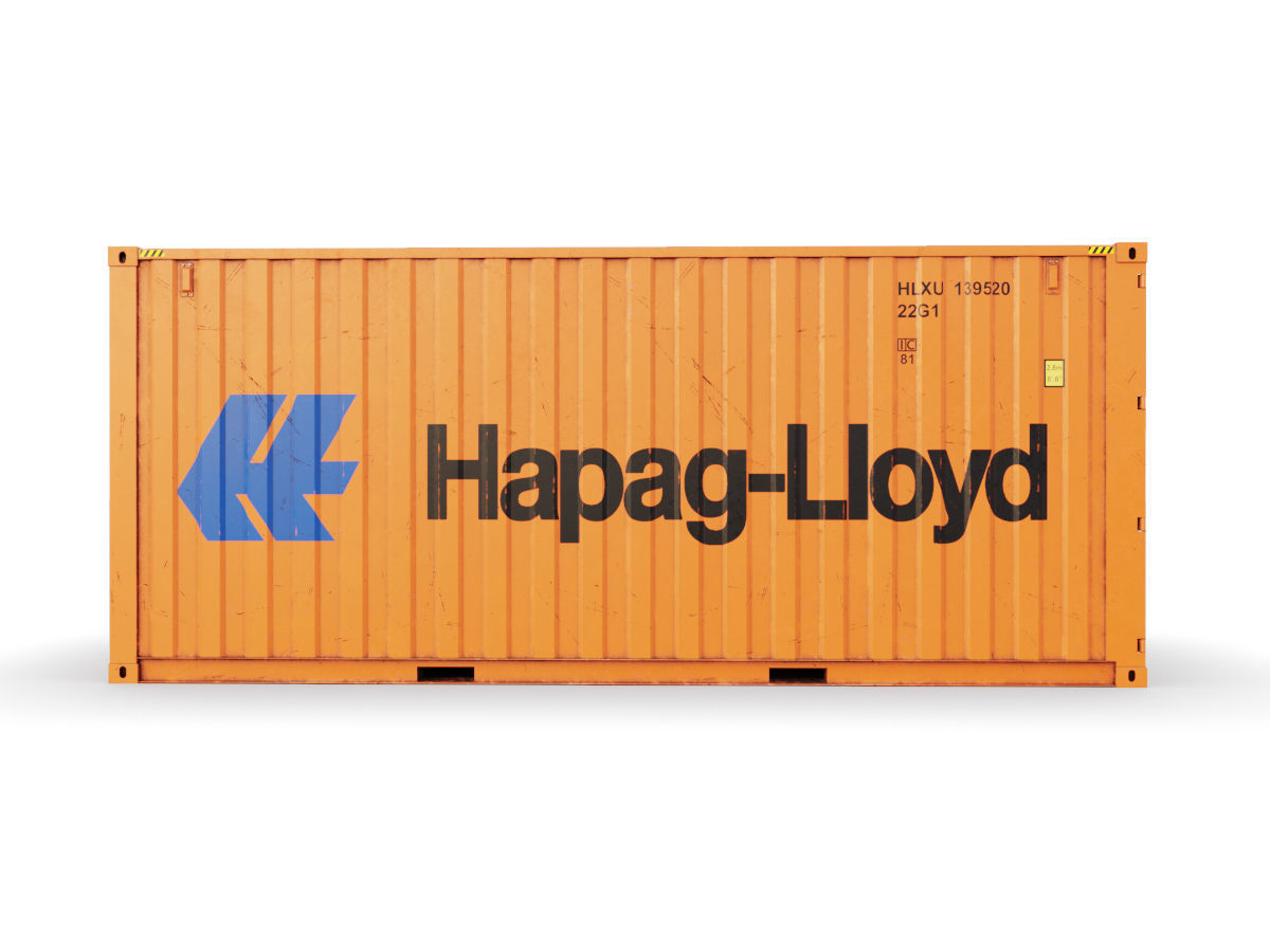 20 feet Hapag-Lloyd standard shipping container 3D model_3