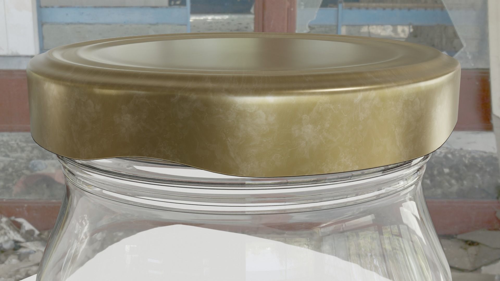 Jar model glass bottle with powder inside 3D model_1