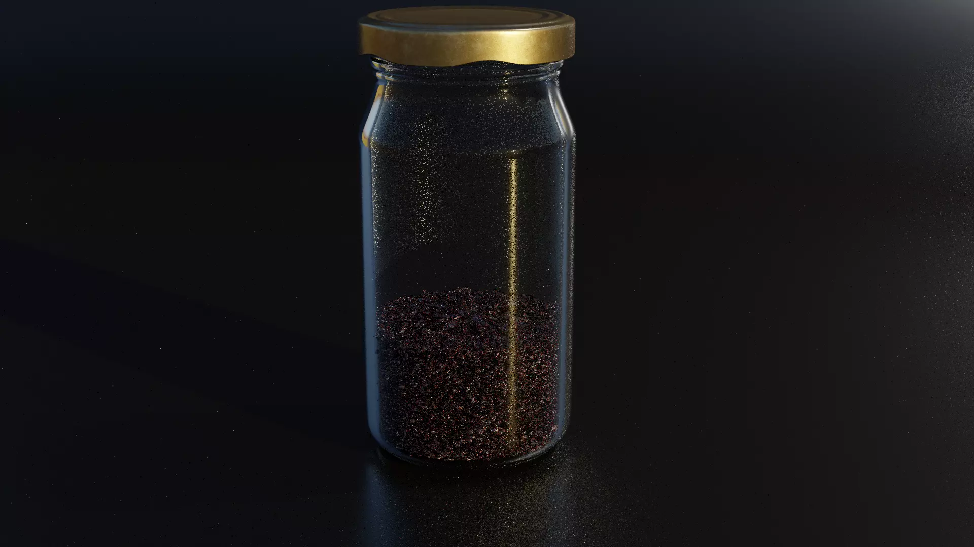 Jar model glass bottle with powder inside 3D model_0