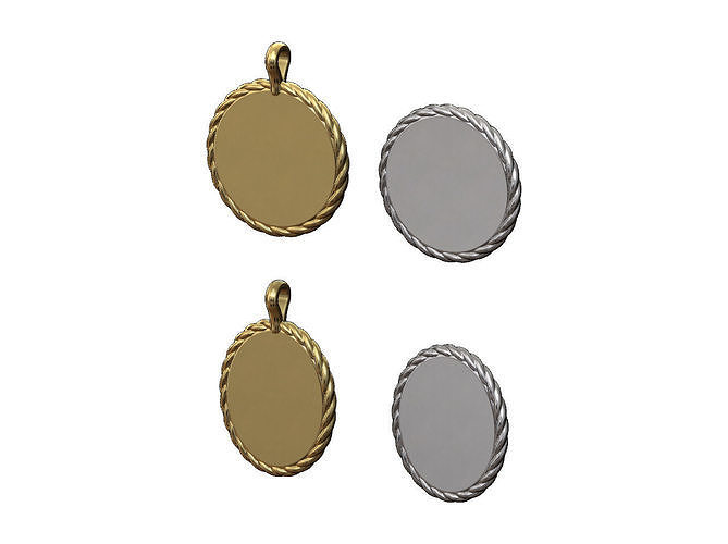 Round and ovale engravable pendants 3D print model