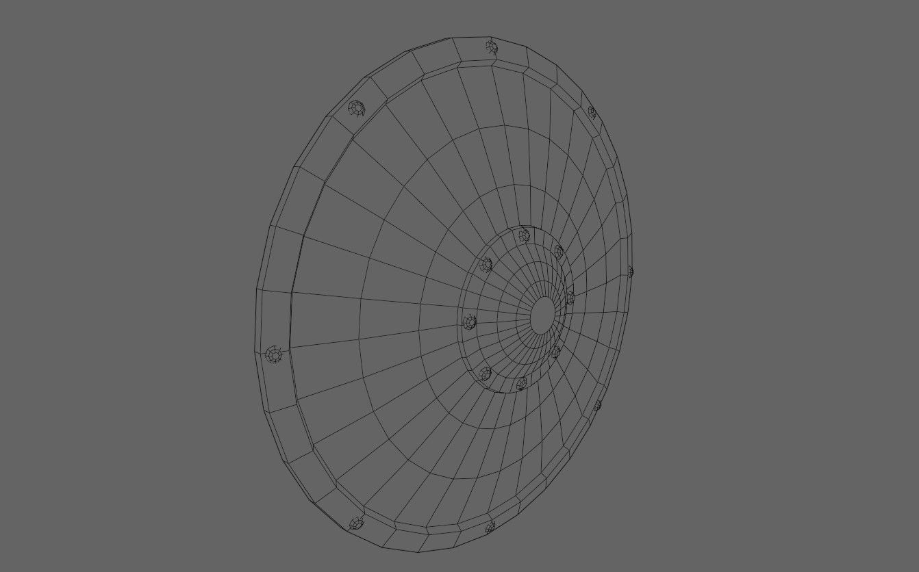 Medieval Wood Shield - Escudo Low-poly 3D model_20