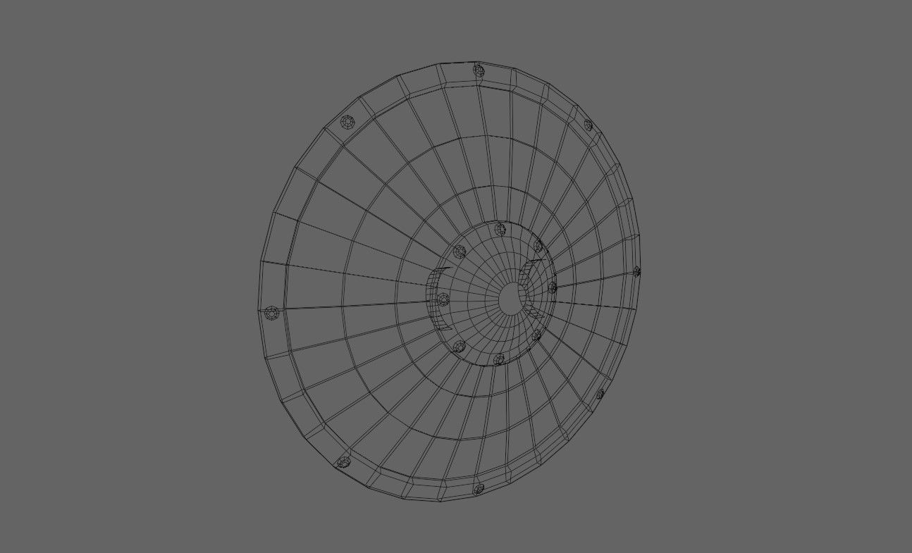 Medieval Wood Shield - Escudo Low-poly 3D model_19