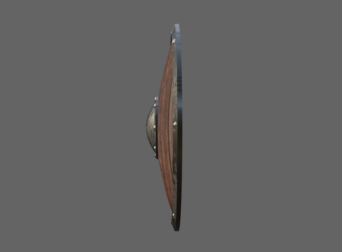 Medieval Wood Shield - Escudo Low-poly 3D model_5