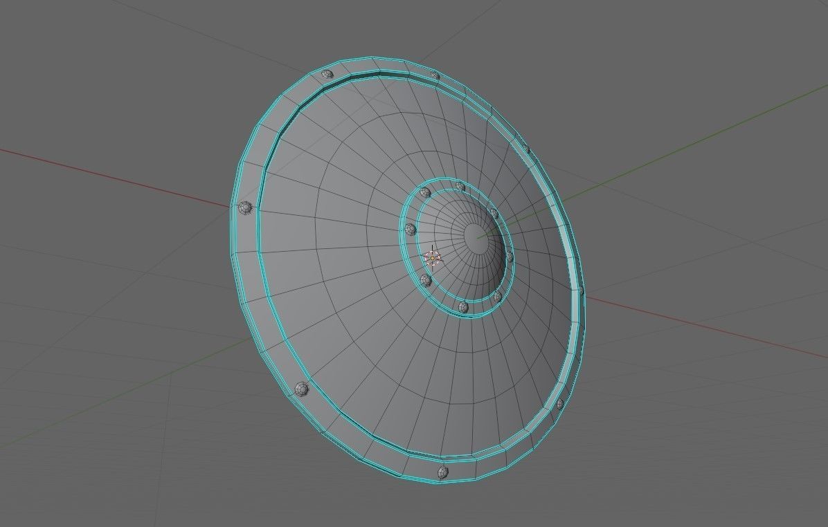 Medieval Wood Shield - Escudo Low-poly 3D model_15