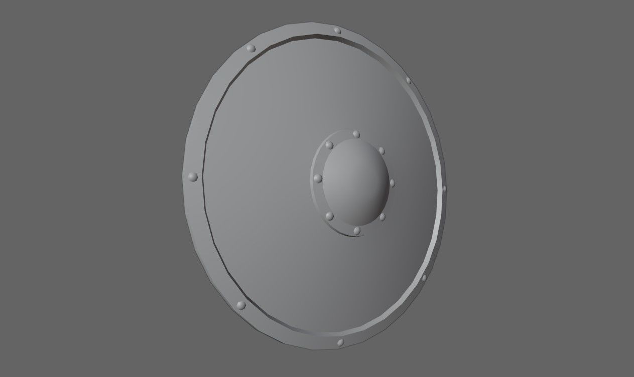 Medieval Wood Shield - Escudo Low-poly 3D model_14