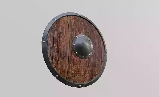 Medieval Wood Shield - Escudo Low-poly 3D model