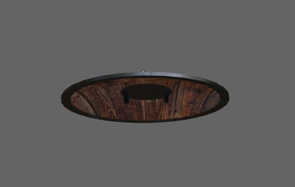 Medieval Wood Shield - Escudo Low-poly 3D model_6