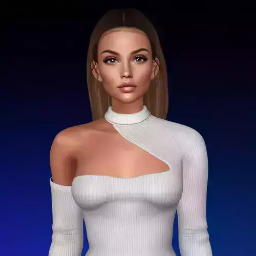 3D Female hairstyle - Anissa low poly Low-poly 3D model