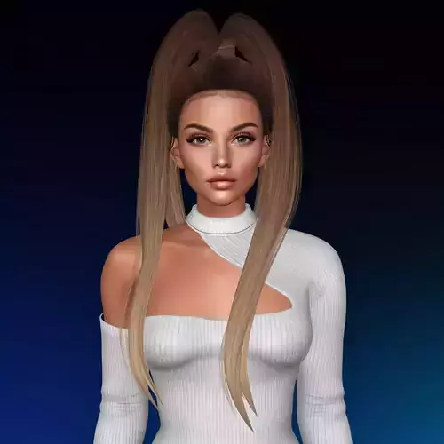 3D Female hairstyle - Beana low poly