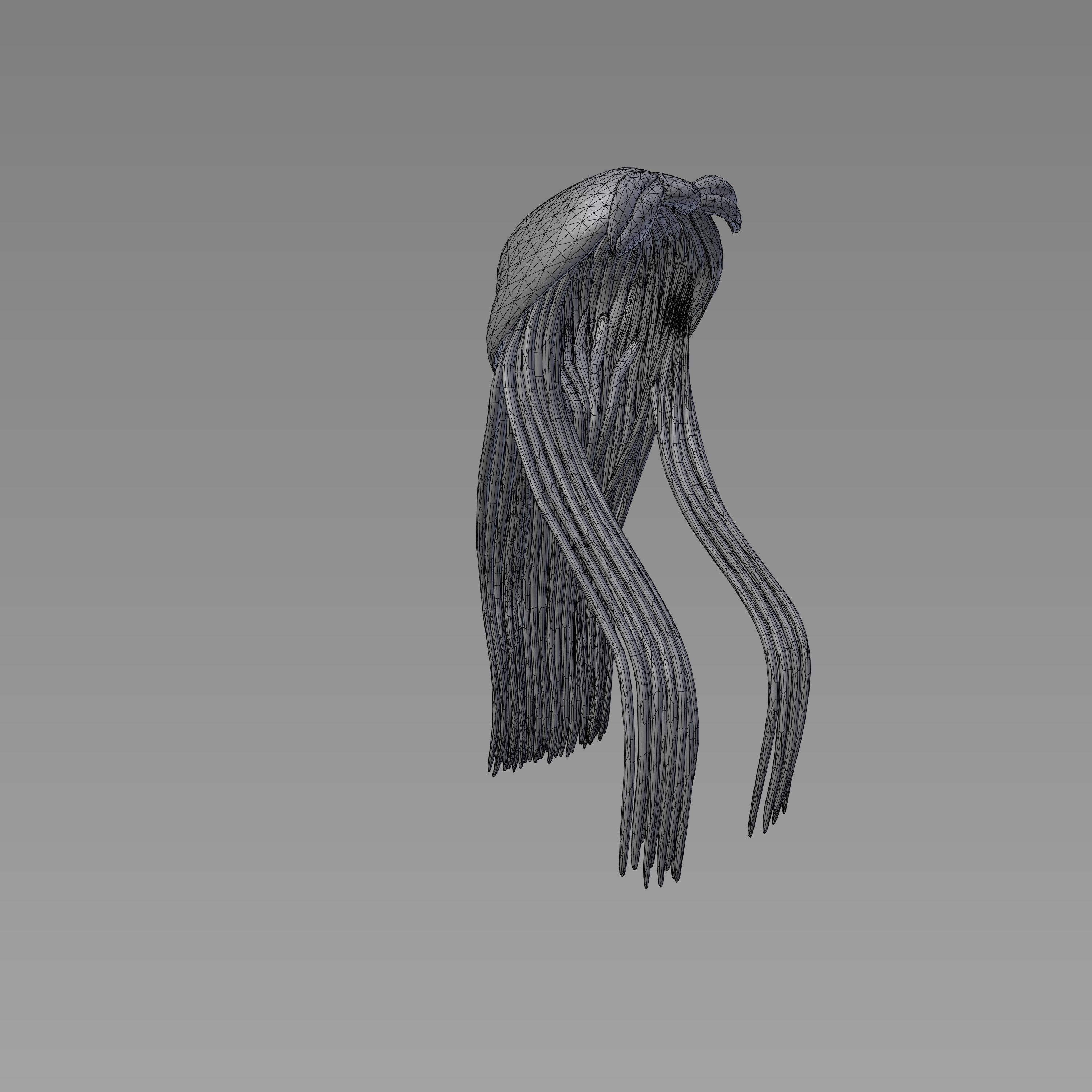 3D Female hairstyle - Emmaua low poly Low-poly 3D model_6