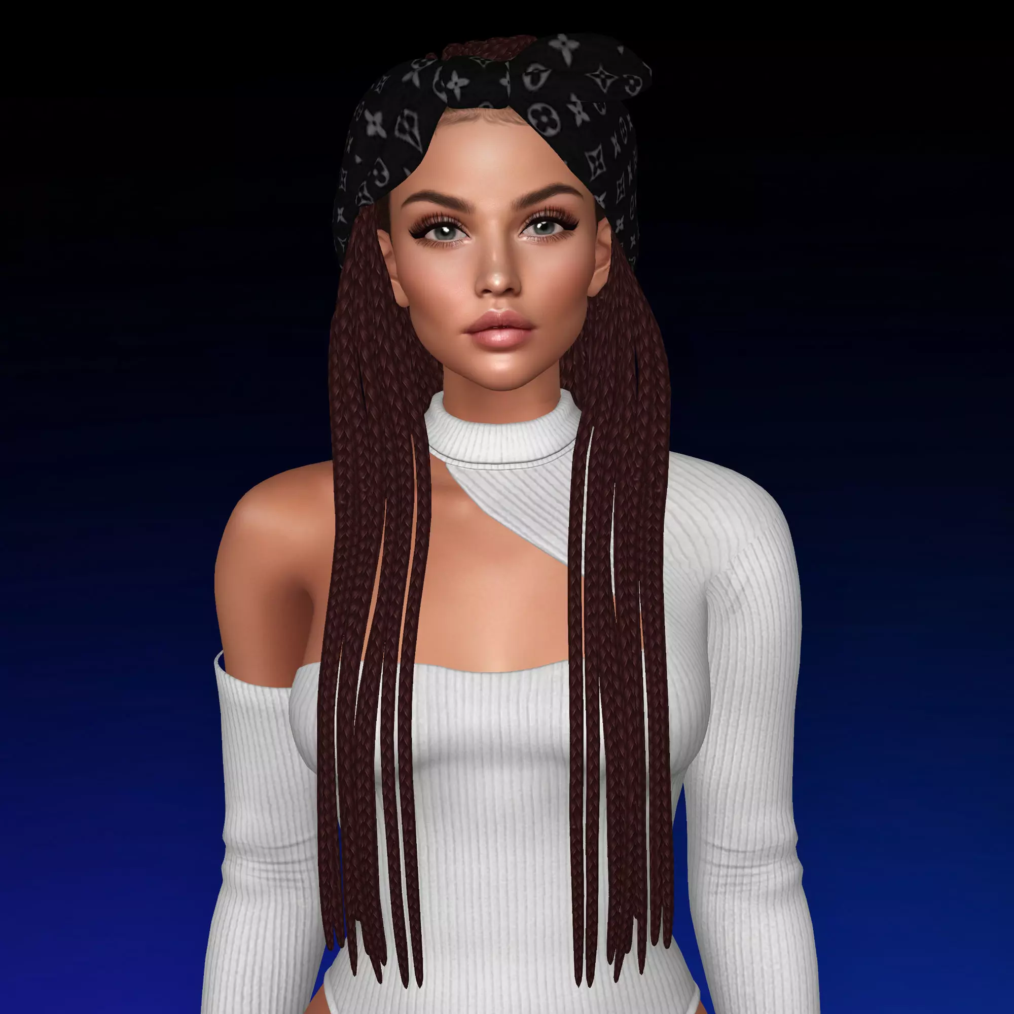 3D Female hairstyle - Emmaua low poly Low-poly 3D model_0