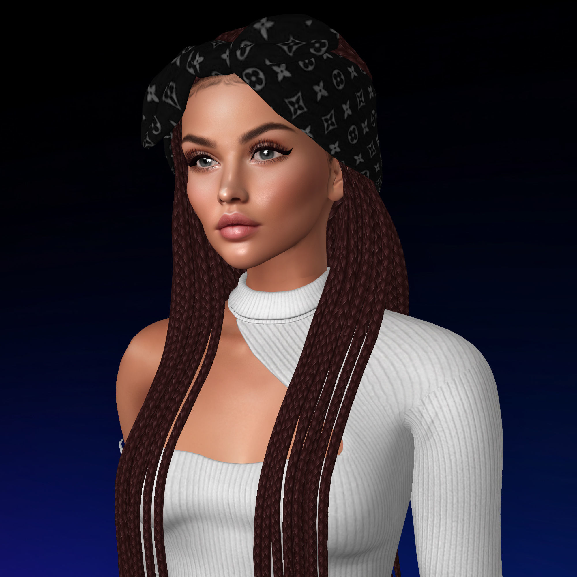 3D Female hairstyle - Emmaua low poly Low-poly 3D model_1