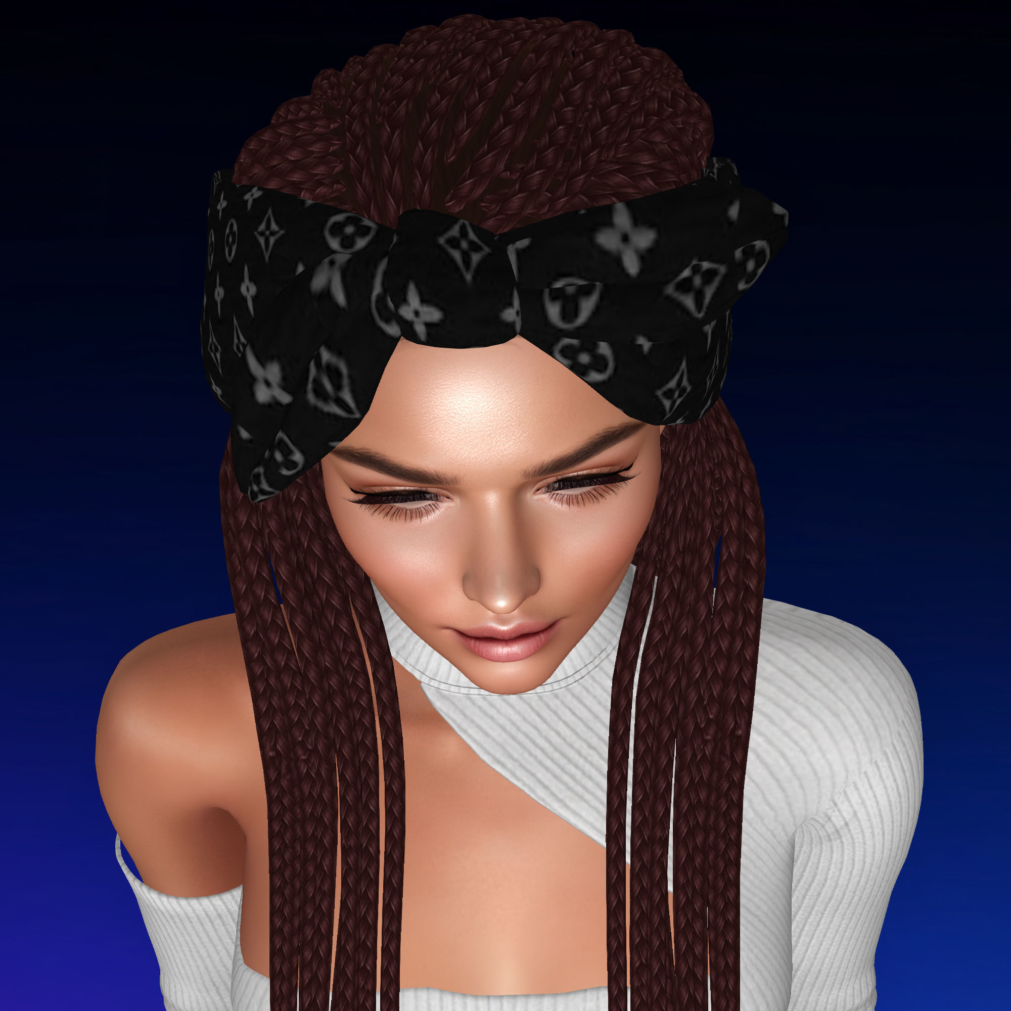 3D Female hairstyle - Emmaua low poly Low-poly 3D model_2