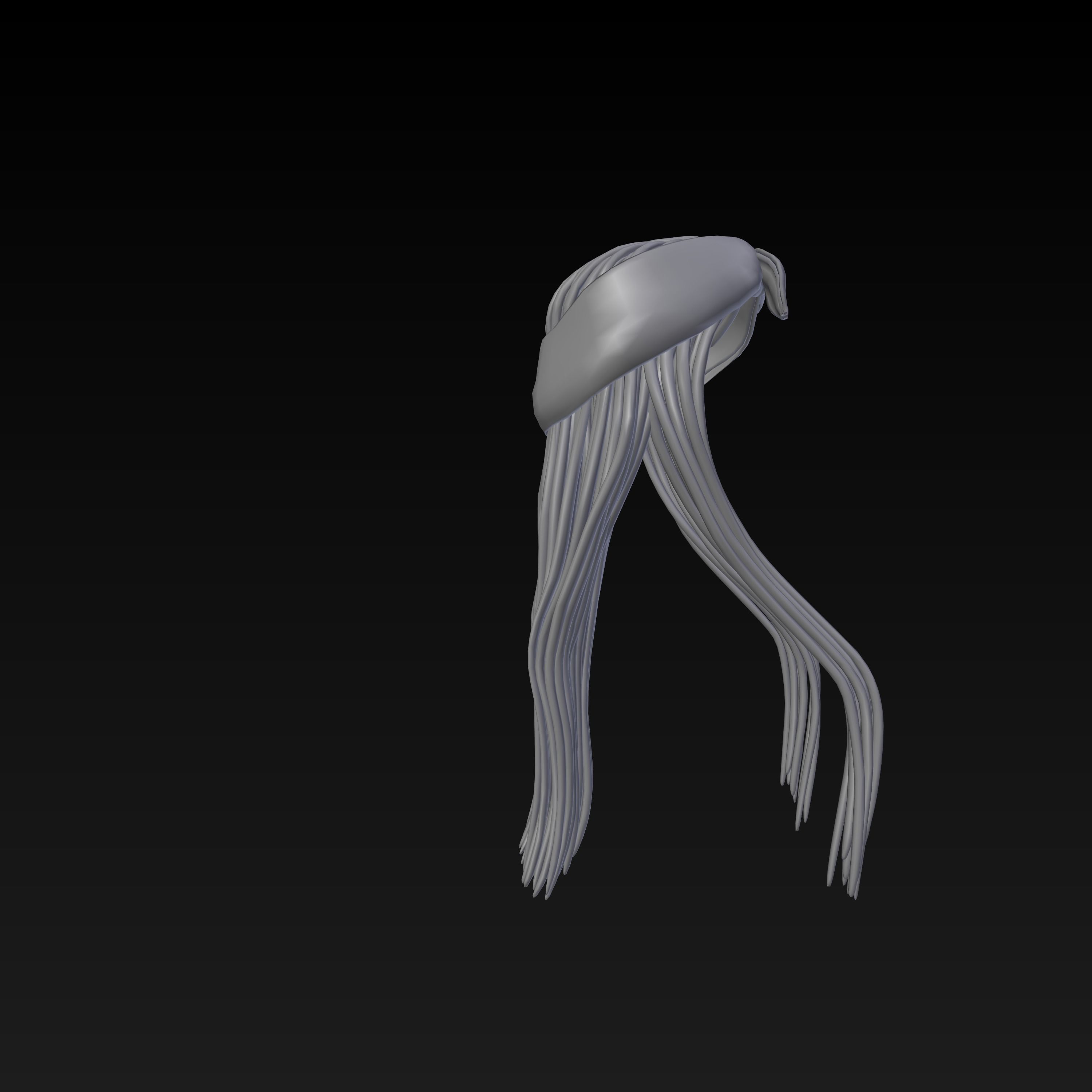 3D Female hairstyle - Emmaua low poly Low-poly 3D model_4