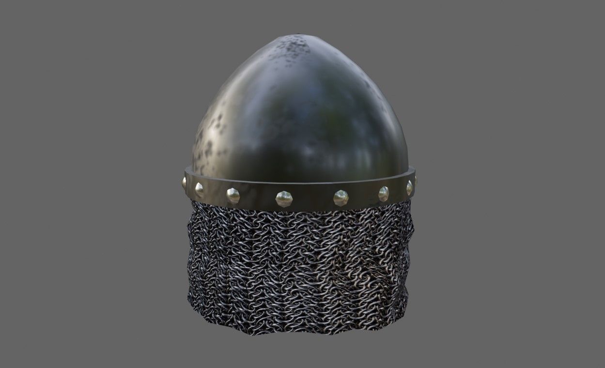 Medieval Iron Helmet - Capacete Low-poly 3D model_1