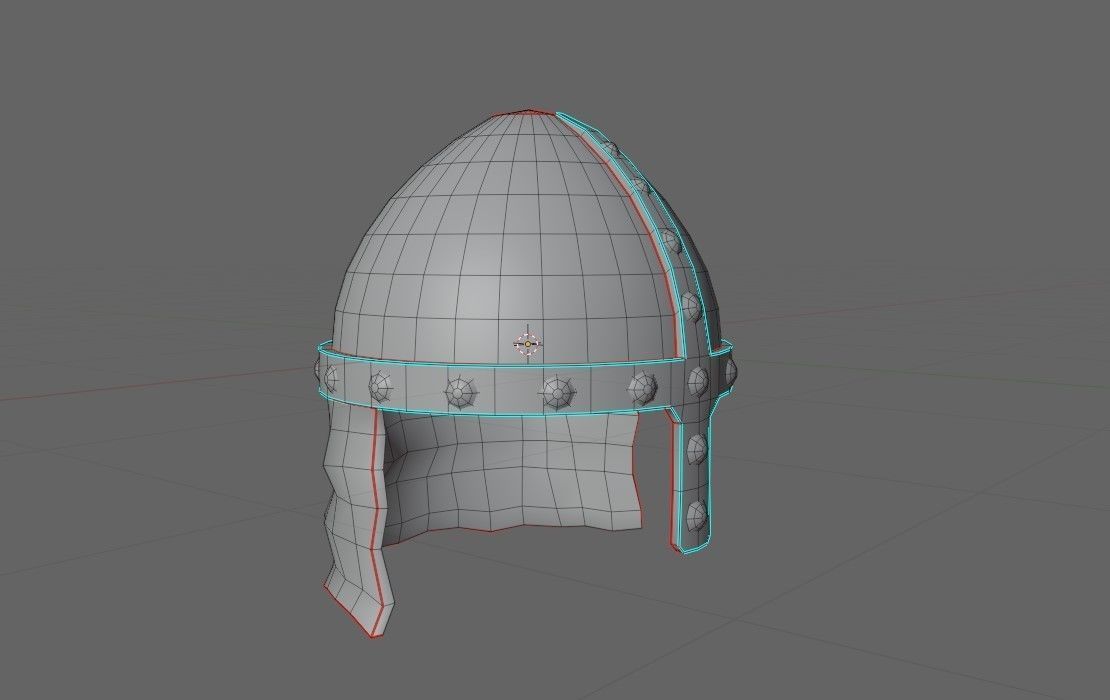 Medieval Iron Helmet - Capacete Low-poly 3D model_16