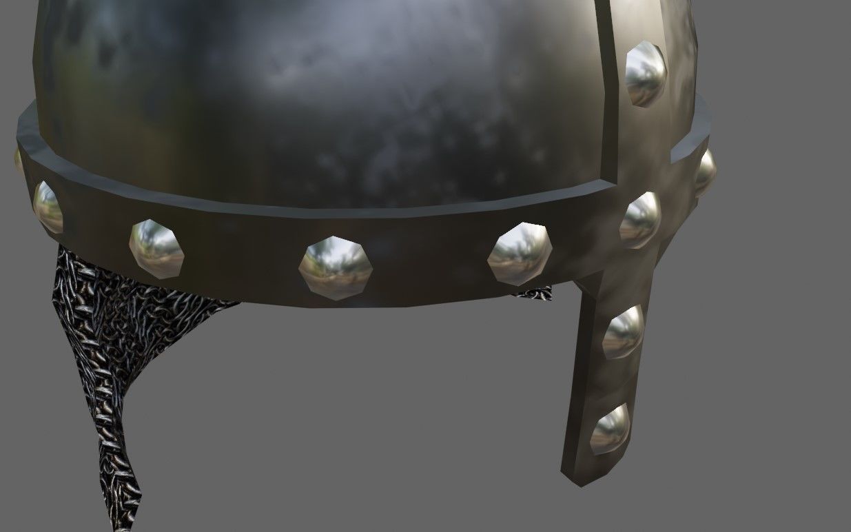 Medieval Iron Helmet - Capacete Low-poly 3D model_3