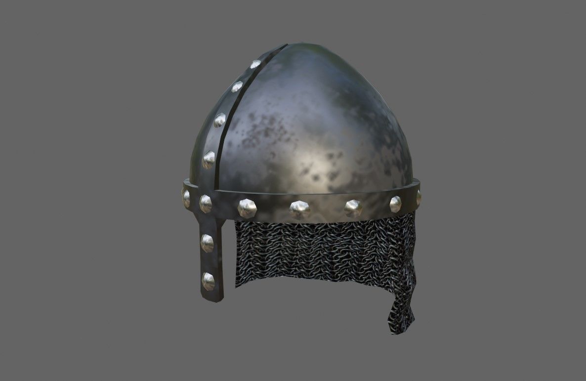 Medieval Iron Helmet - Capacete Low-poly 3D model_6