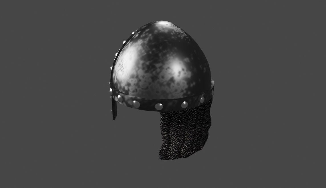 Medieval Iron Helmet - Capacete Low-poly 3D model_12